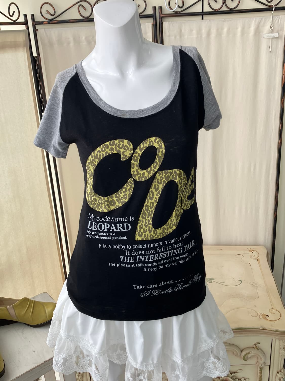 funky gyaru raglan printing half t-shirt 상품이미지1