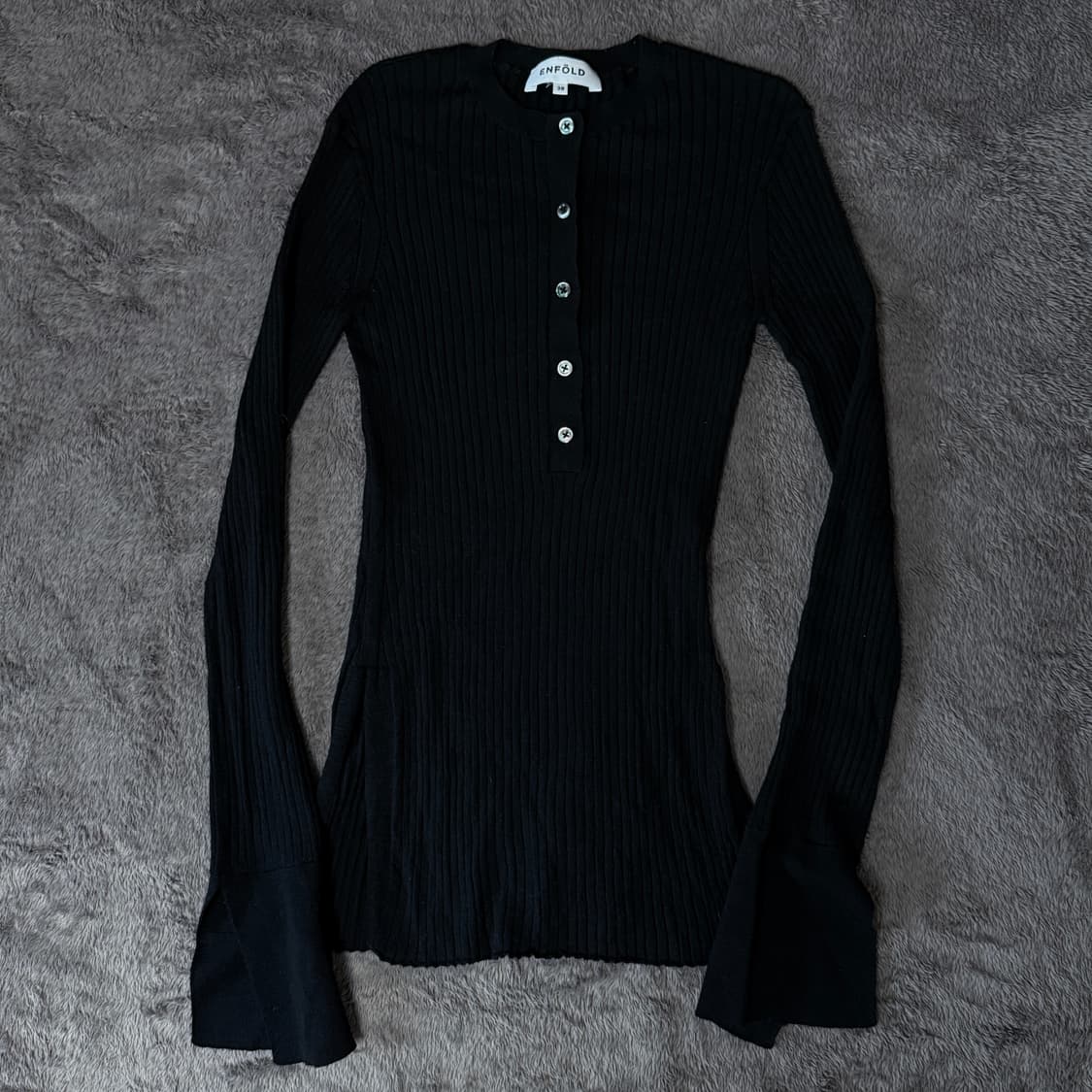 ENFOLD 엔폴드 딱붙 슬릿 골지 롱슬리브 울 니트 상품이미지1