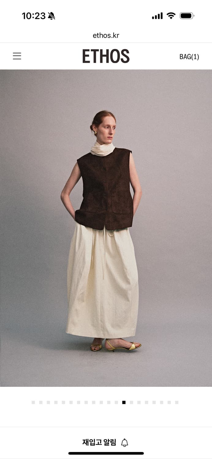 에토스 COTTON SUEDE VEST 블랙 상품이미지4