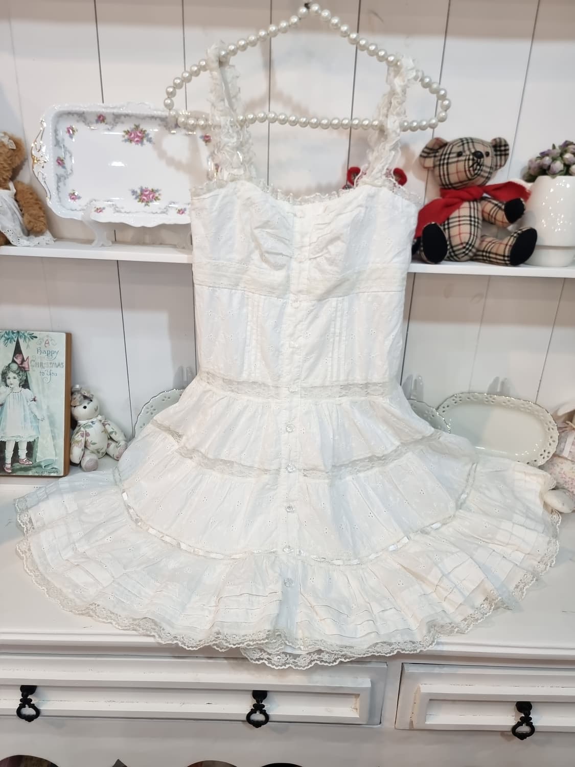 LIZ LISA(리즈리사)원피스 화이트 코튼 펀칭 레이스 캉캉 원피스 상품이미지7