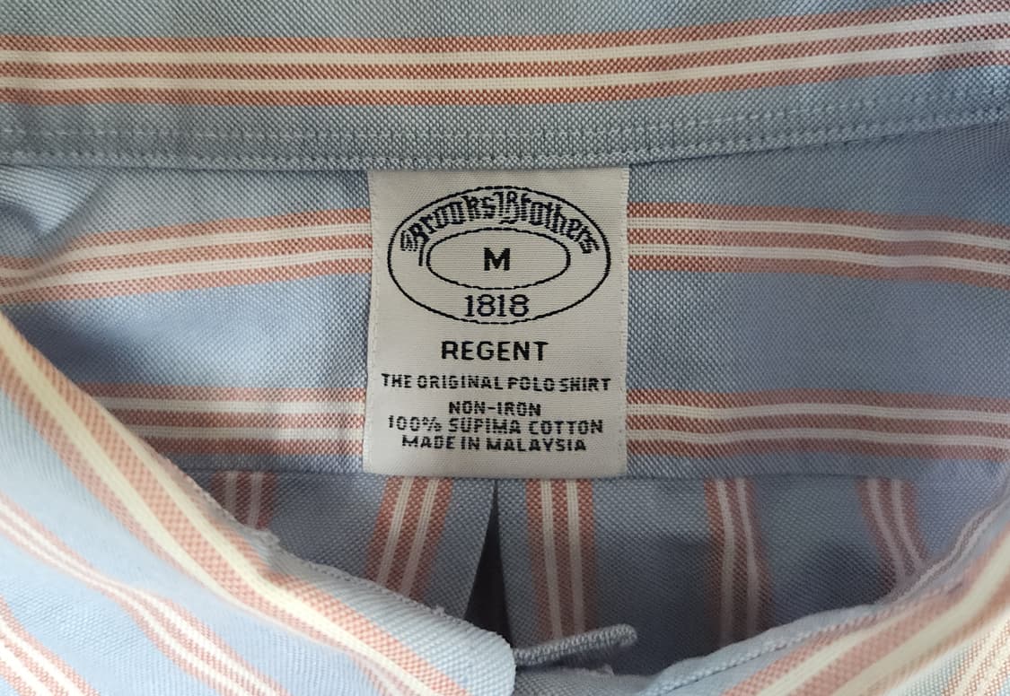 브룩스브라더스 리젠트핏 블루 핑크 옥스포드셔츠 상품이미지3