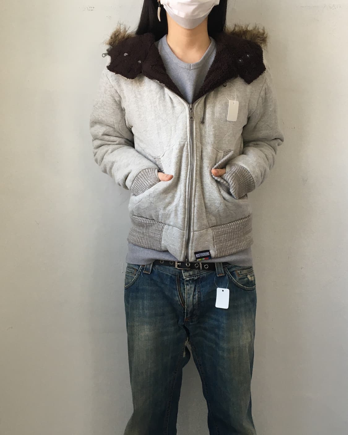 Fake fur hood zip up 상품이미지8