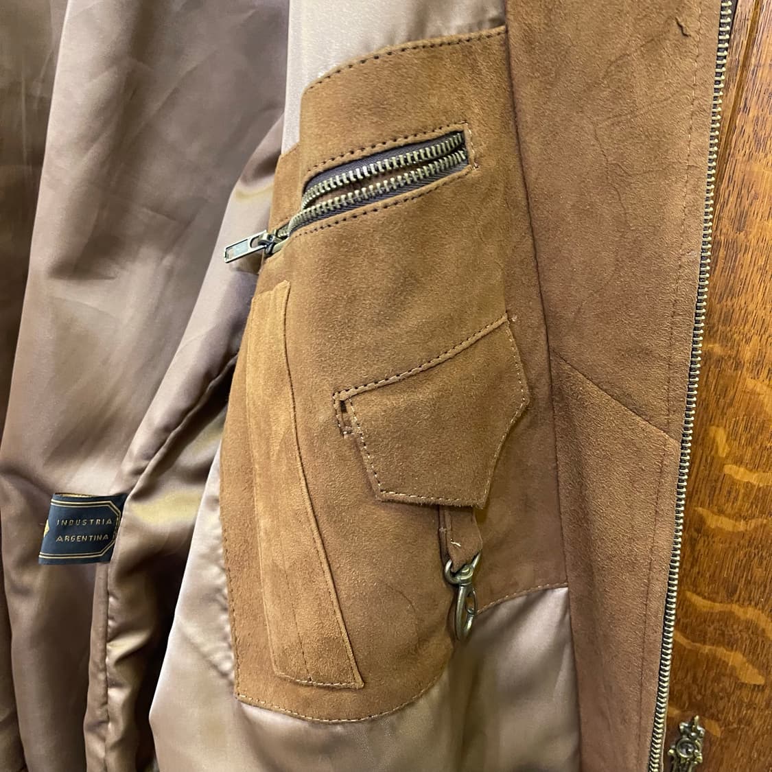 Vintage Sand Brown Suede Blouson Jacket 상품이미지5