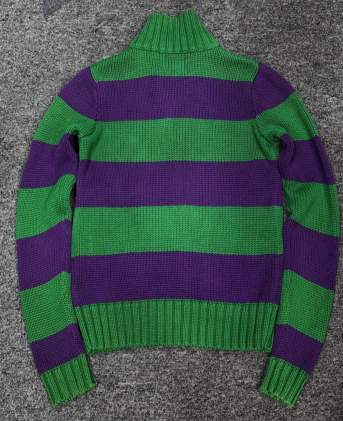 폴로 랄프로렌 빈티지 럭비 단가라 니트 집업 걸스XL 상품이미지2