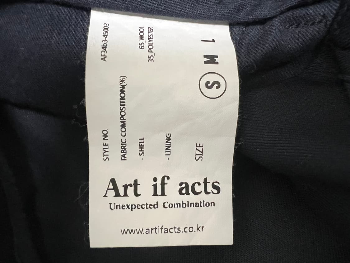 아트이프액츠 울사이드 투턱팬츠 다크네이비S 상품이미지3