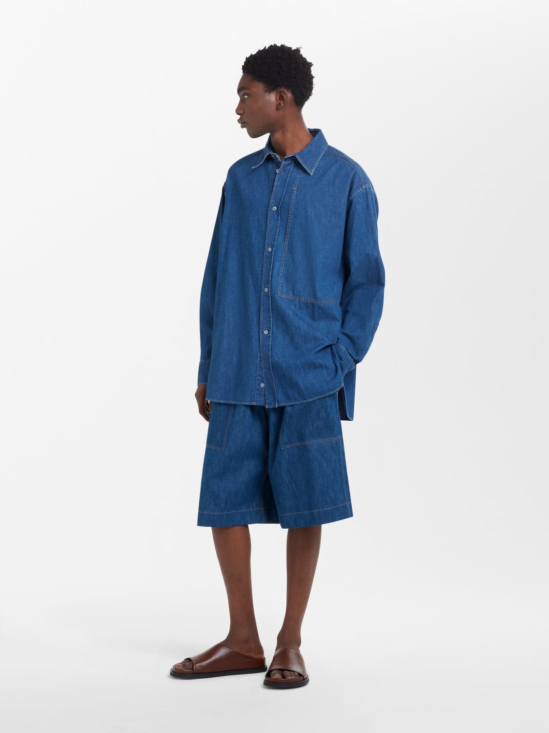 스튜디오 니콜슨 요토 데님 쇼츠 인디고 워시 M 사이즈 상품이미지1