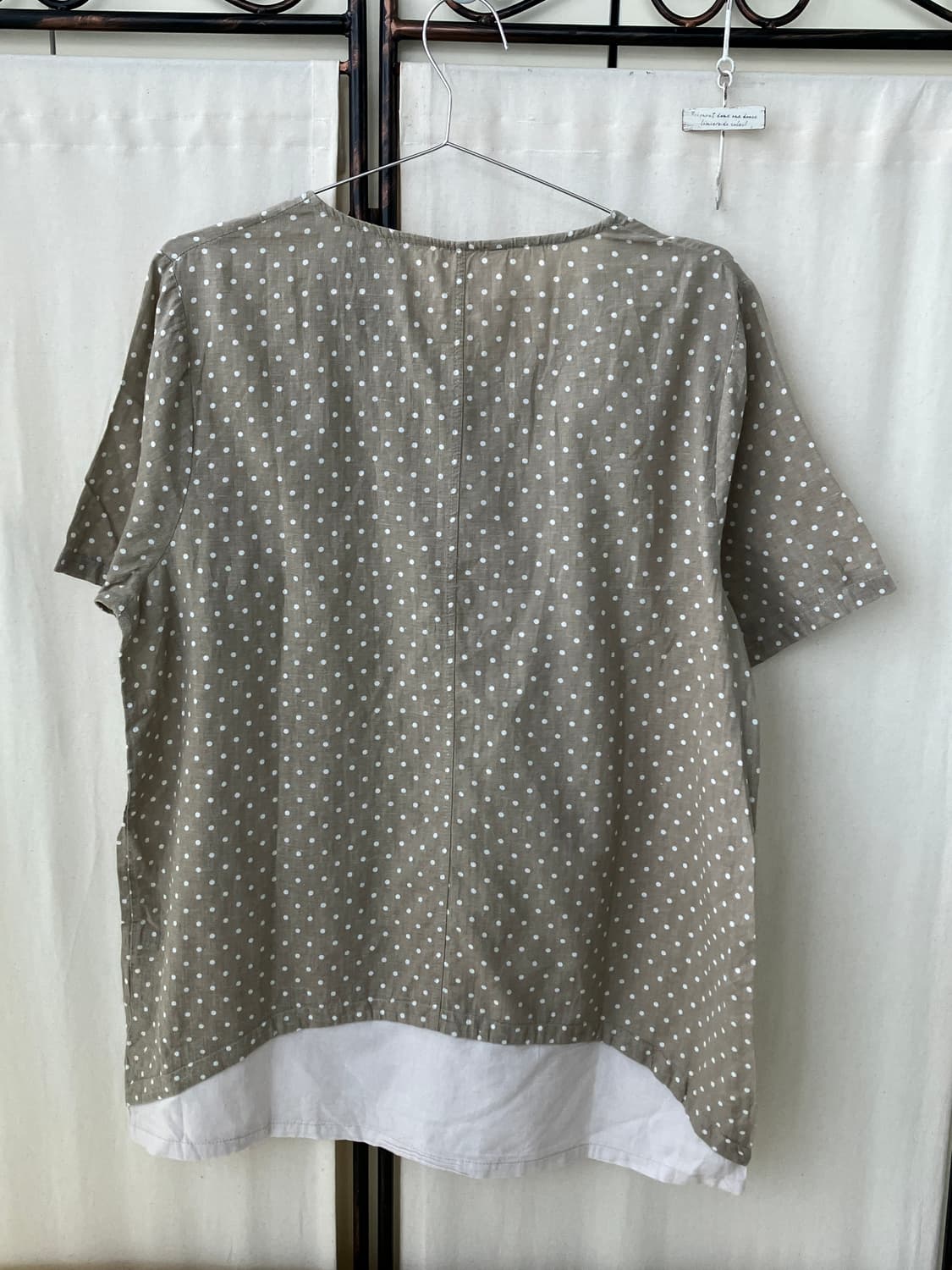  hagumi mori dot patchwork half t-shirt 상품이미지4