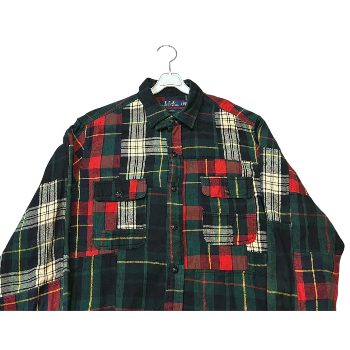 (L)폴로 신형 qr탭 패치워크 셔츠 상품이미지2