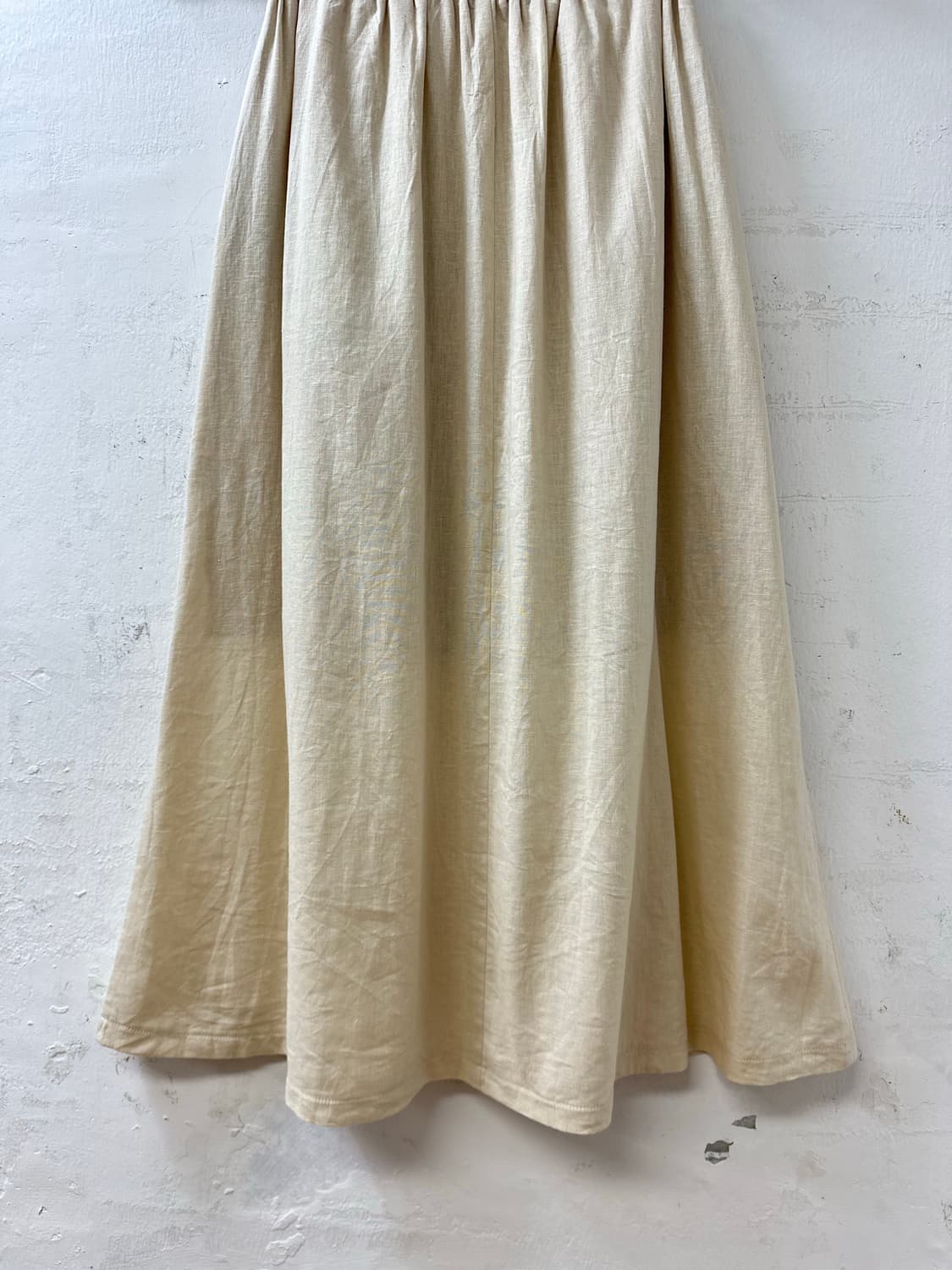 일본빈티지 린넨 혼방 플레어 밴딩 롱 스커트 상품이미지8