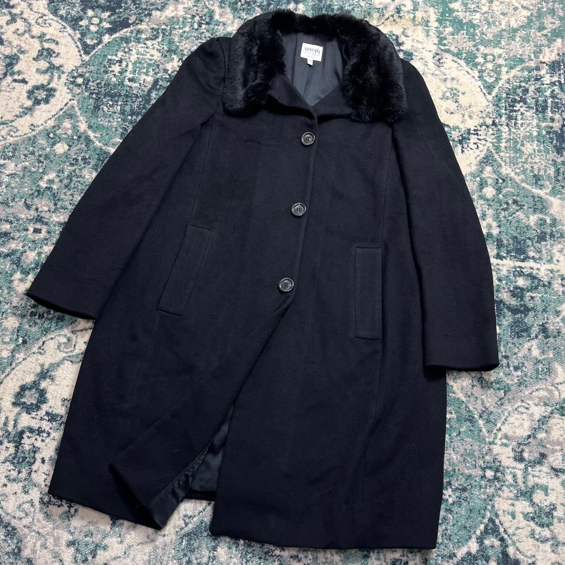 Armani Italy 아르마니 콜레지오니 블랙 퍼 코트(42) 상품이미지2