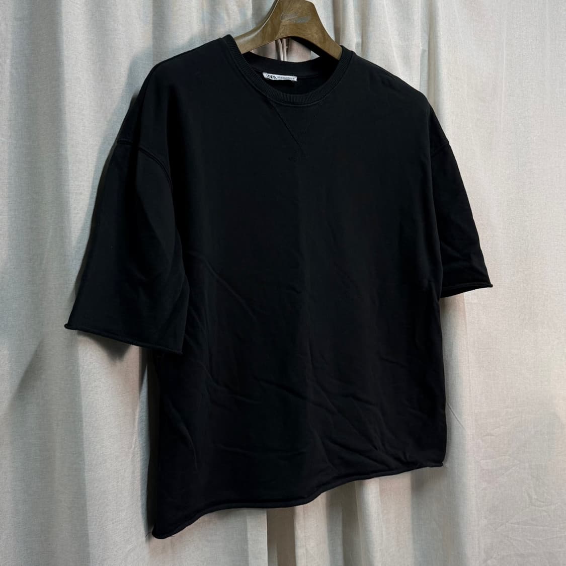 XL 자라맨 zara 컷오프 블랙 반팔 맨투맨티 상품이미지2