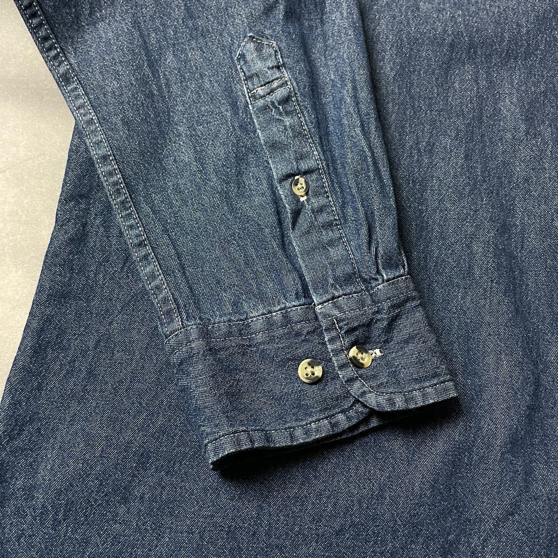 PORT&COMPANY 빈티지 중청 데님 코튼 셔츠 A00565 상품이미지5