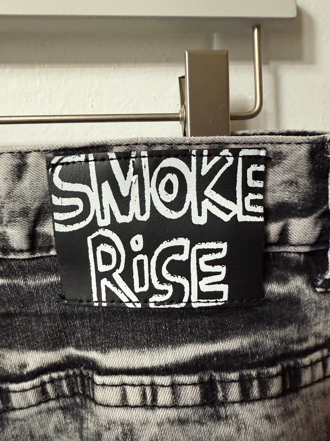 스모크라이즈 아이스 워시드 데미지 와이드 데님진 상품이미지5