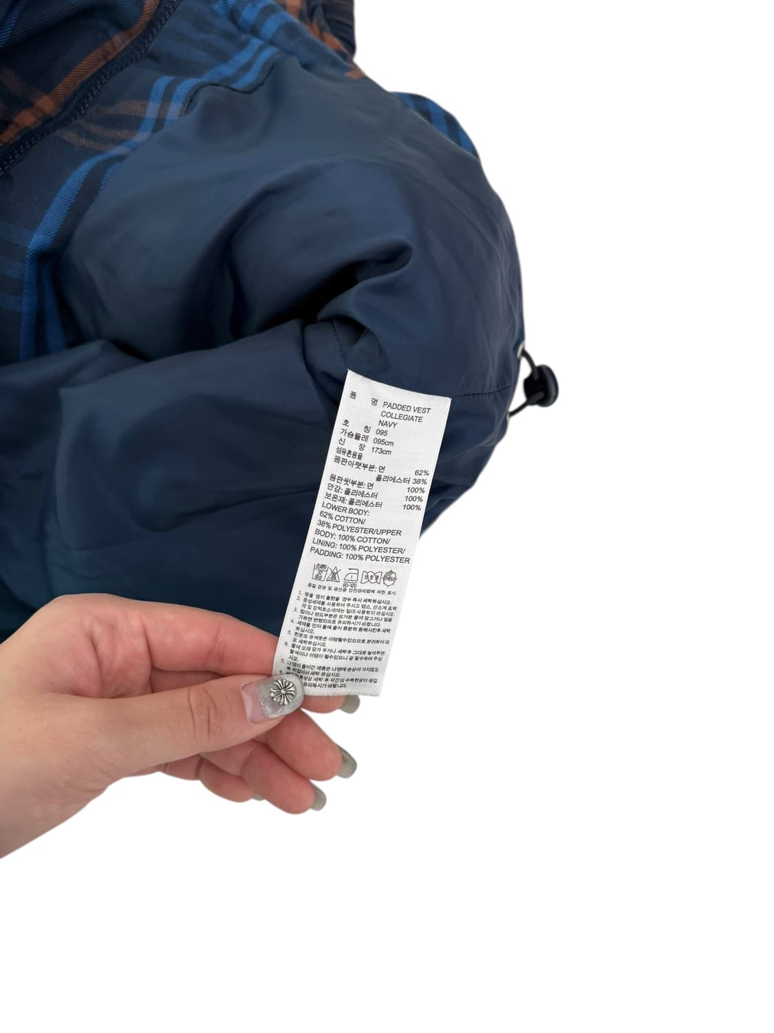 아디다스 브라운 도트 체크 패딩조끼 상품이미지7