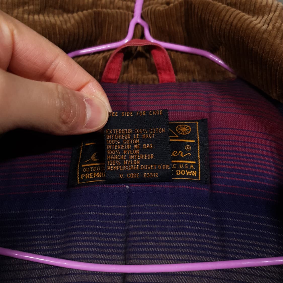 희귀 에디바우어 코듀로이 카라 카구스다운 초어 필드 워크 자켓 패딩 점퍼 상품이미지6