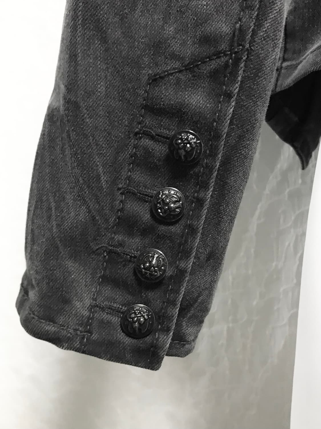 빈티지 아카이브 펑크 흑청 워싱 데님 나폴레옹 자켓 상품이미지6