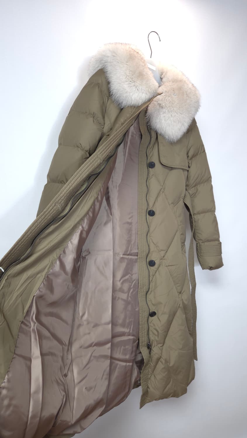 보브 VOV 2022 폭스퍼 구스 벨티드 롱패딩 55 사이즈 상품이미지8