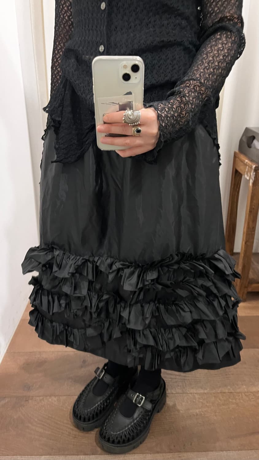 Frill Asymmetry Long Skirt 상품이미지4