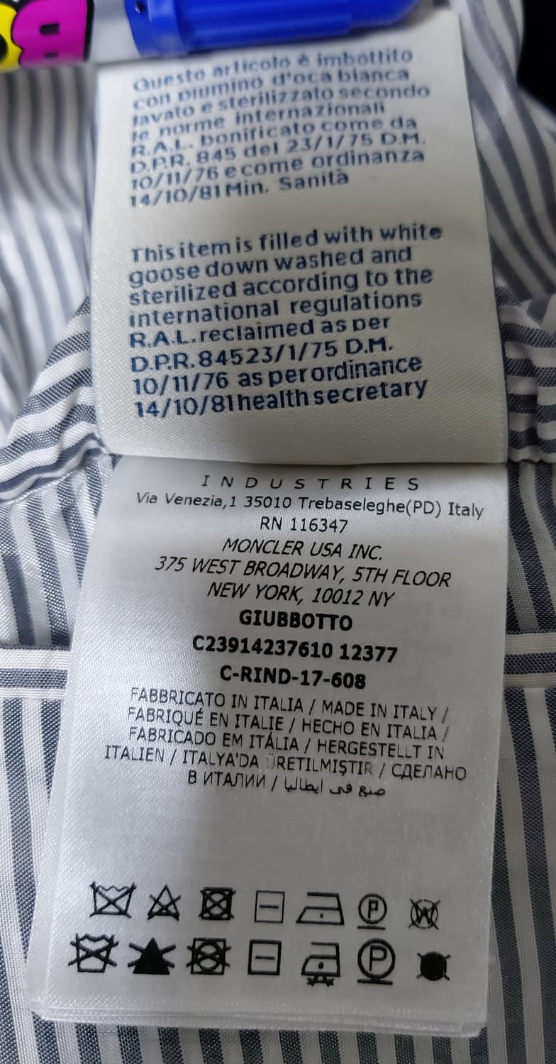 몽클레어 감마블루 금장 남성 퀼팅 구스다운 패딩 자켓 (2사이즈) 상품이미지10