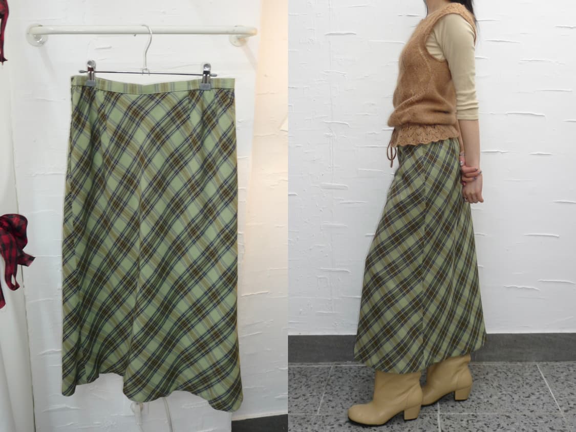 Forest check pattern skirt 상품이미지3