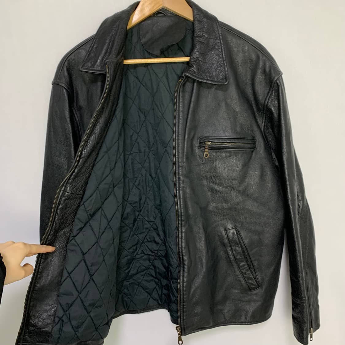 빈티지 지퍼 디테일 소가죽 리얼레더 자켓 00s 2010 상품이미지7