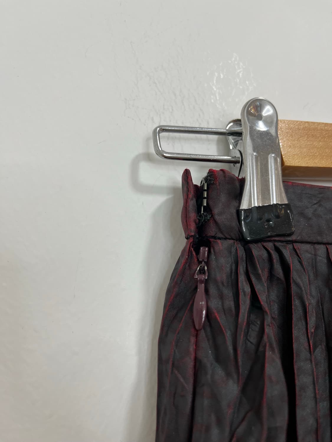 일본빈티지 고스룩 락펑크 블랙버건디 링클 롱스커트 상품이미지6