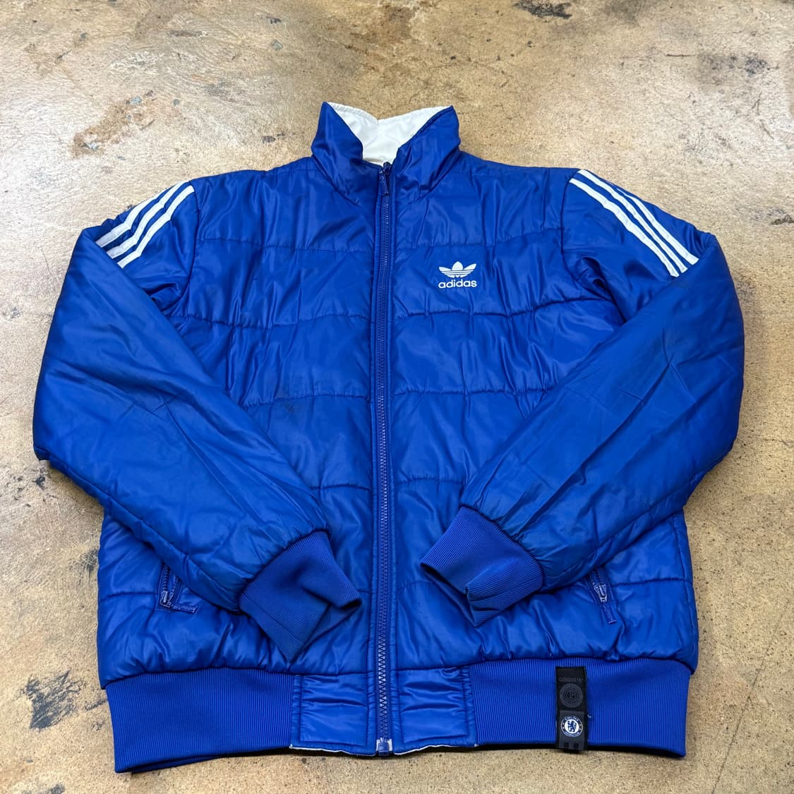 [정품] 아디다스 첼시 블루 파란색 양면 패딩 점퍼 b15 상품이미지2
