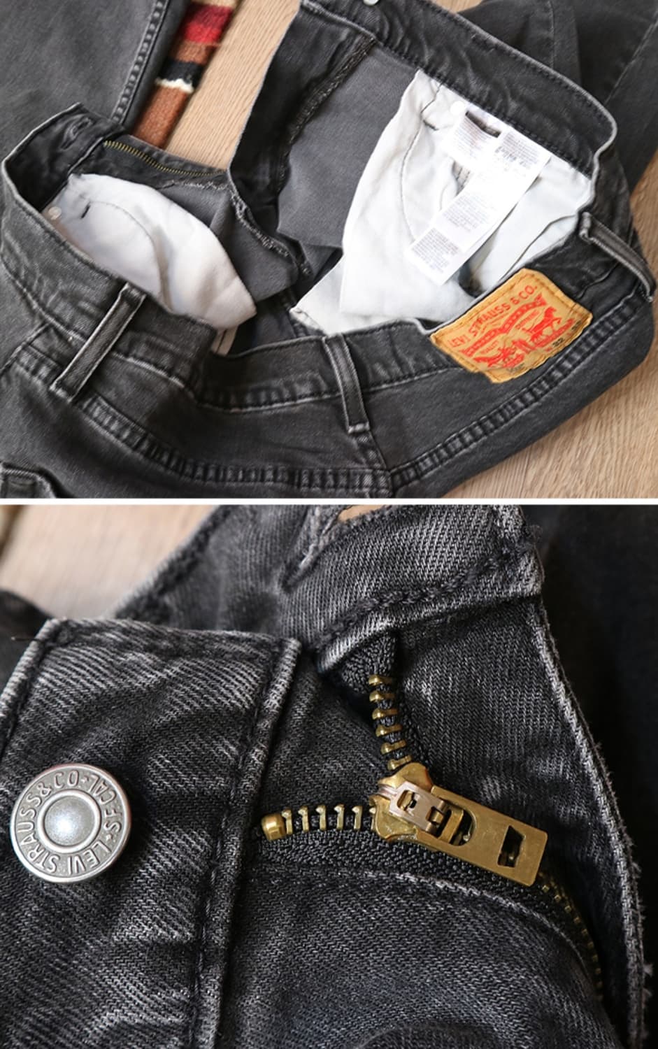 LEVIS 리바이스 502 블랙 그레이 슬림핏 데님  31사이즈  상품이미지7