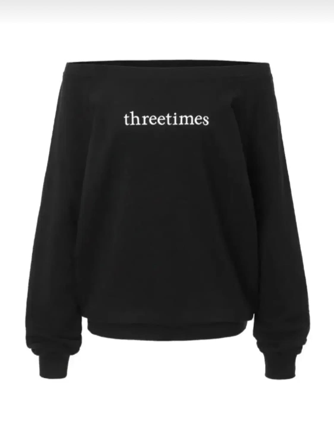 쓰리타임즈 베이직 로고 오프탑 블랙 상품이미지1