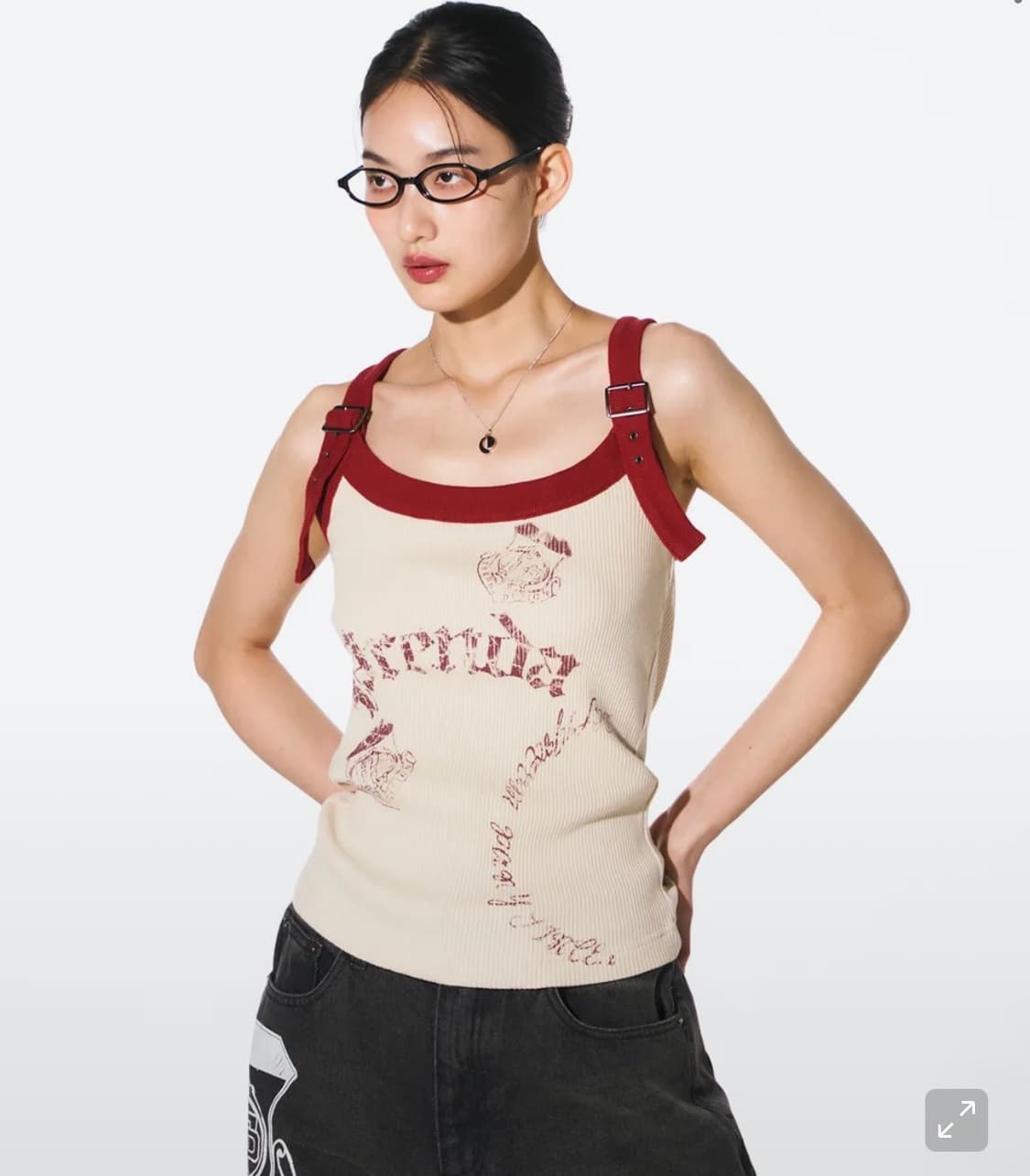 프렌다 빈티지 벨트 나시 (레드) 상품이미지1