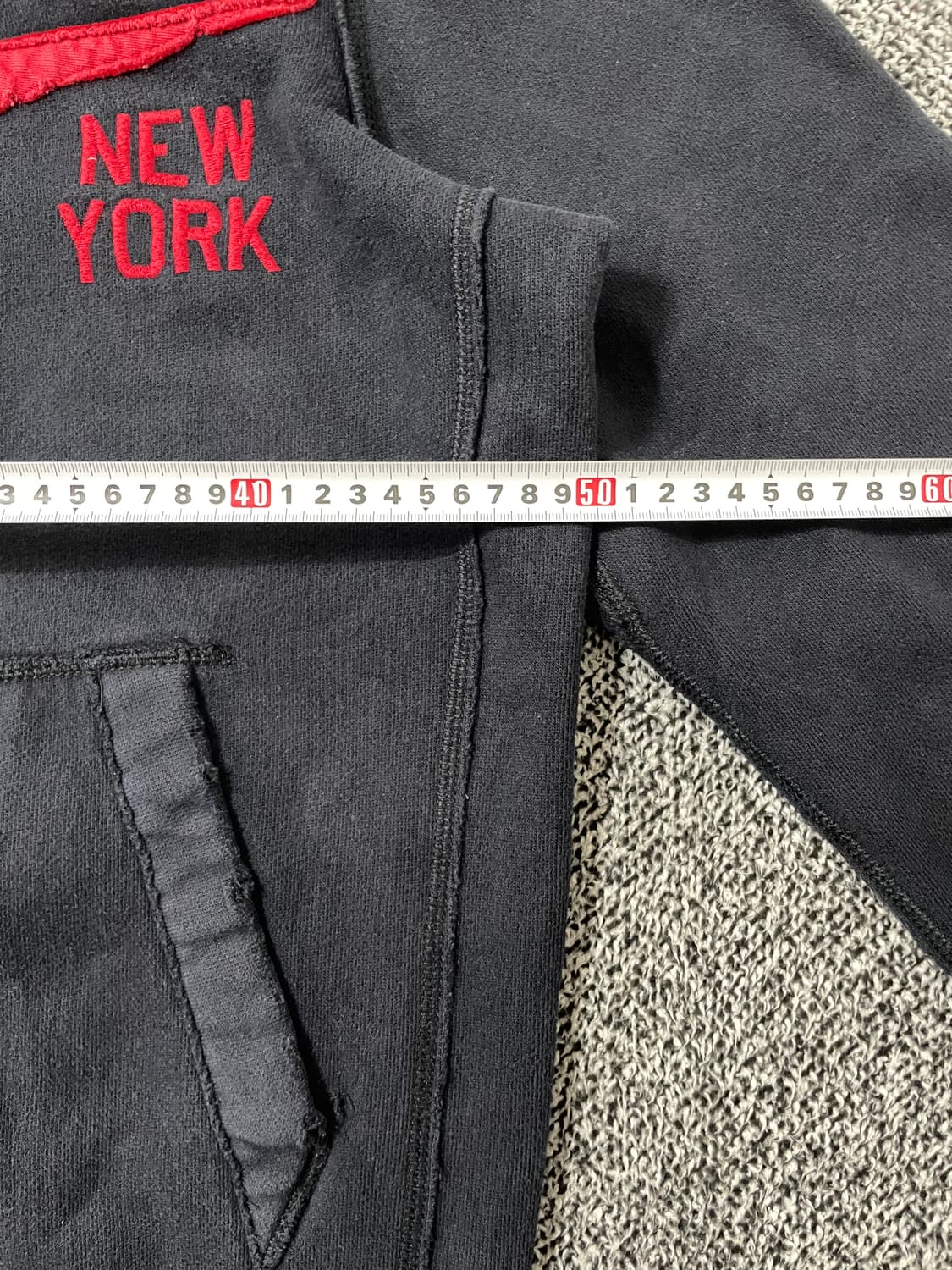 빈티지9. 아베크롬비 빈티지 뉴욕 로고 후드집업 후드 티셔츠 네이비 레드 상품이미지5