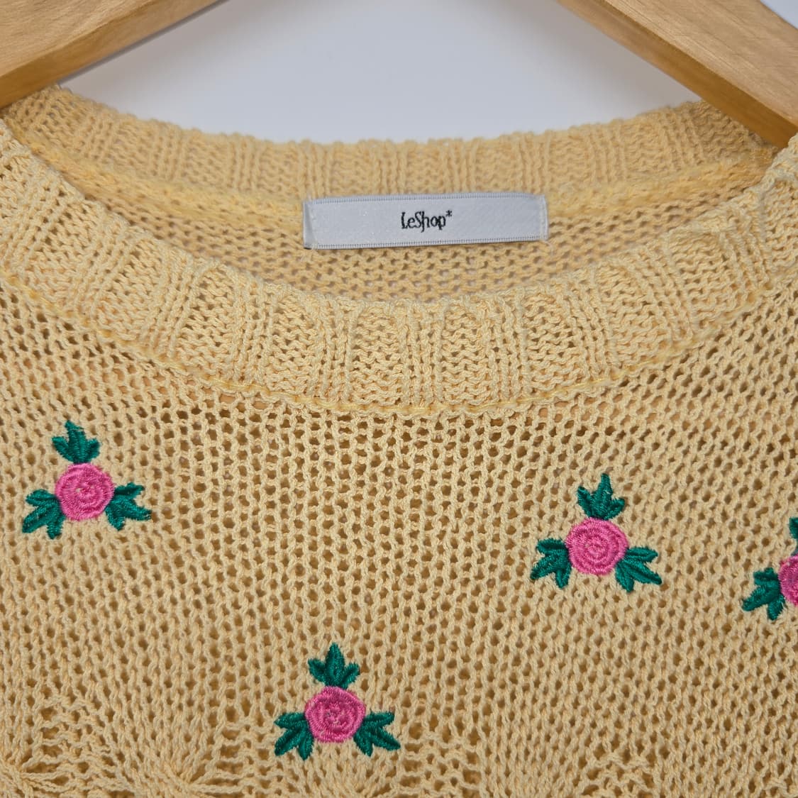 LeShop 꽃자수 니트 옐로우 F 상품이미지9