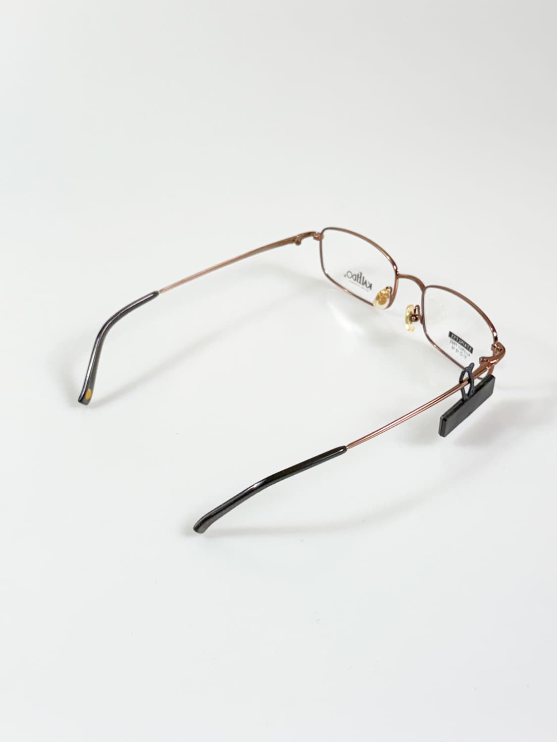 90s KALEIDO 브라운 메탈 슬림 스퀘어 빈티지 안경 상품이미지4