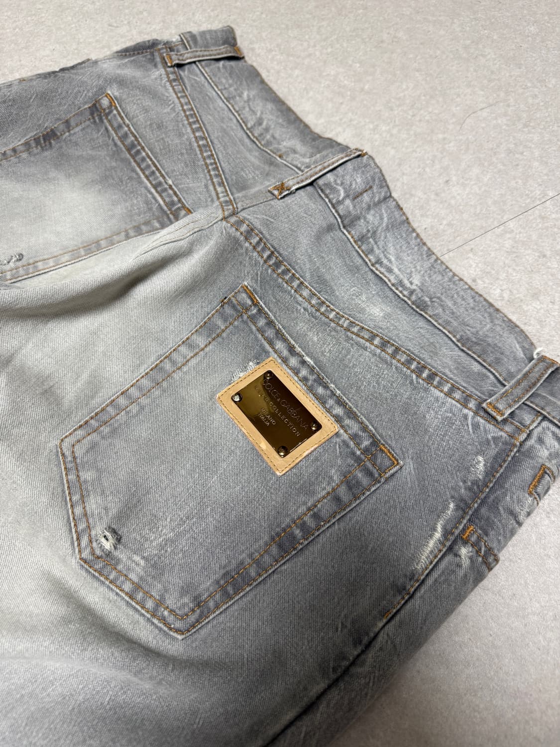 돌체 앤 가바나 made in italy 그레이 흑청 디스트로이드 데님 상품이미지3