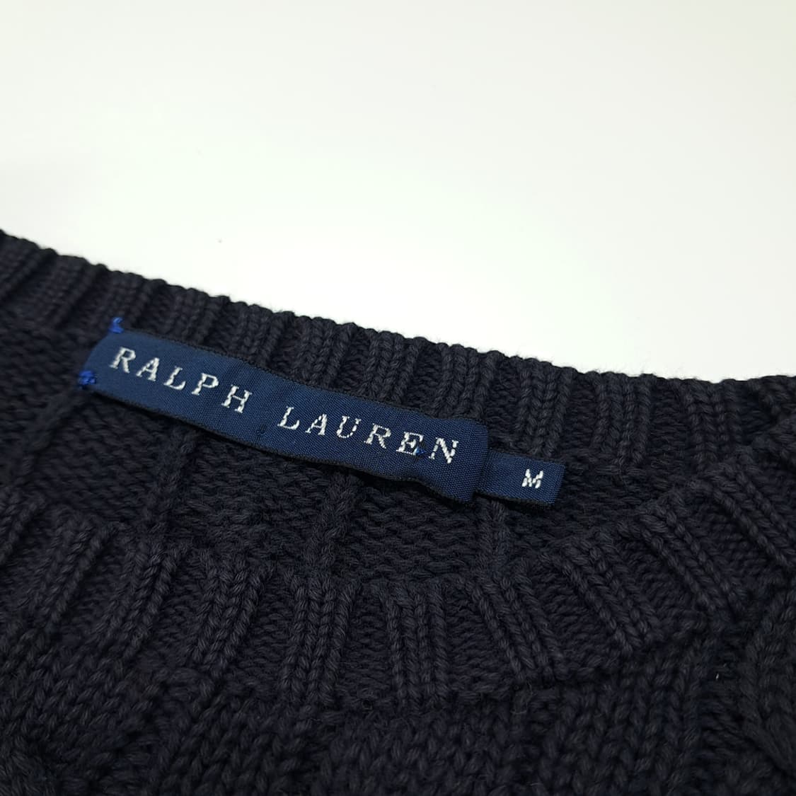 CL263 M 폴로 00s 코튼 레드포니 케이블 네이비 니트 스웨터 상품이미지3