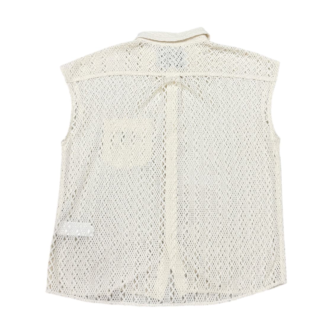 세터 크로셰 오픈 칼라 하프 셔츠 베스트 크림 M 상품이미지3