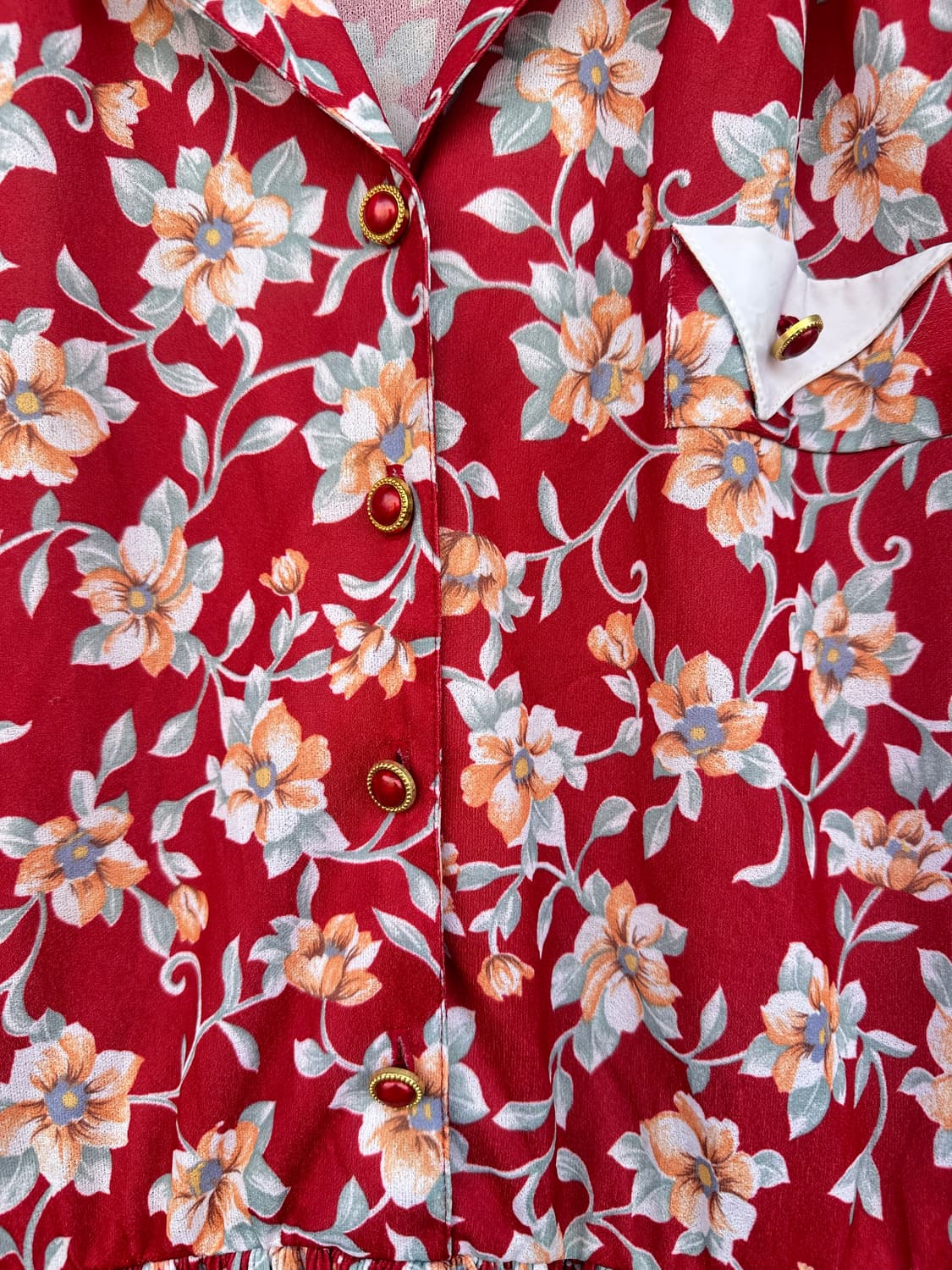 로맨틱 빈티지 플로럴 미디 원피스 상품이미지3