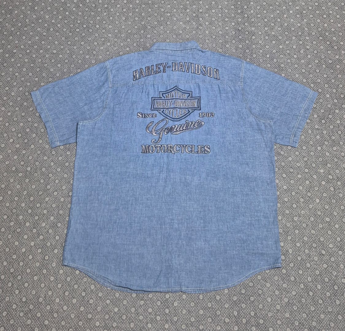 [XXL]할리데이비슨 자수 데님 셔츠-532 상품이미지4