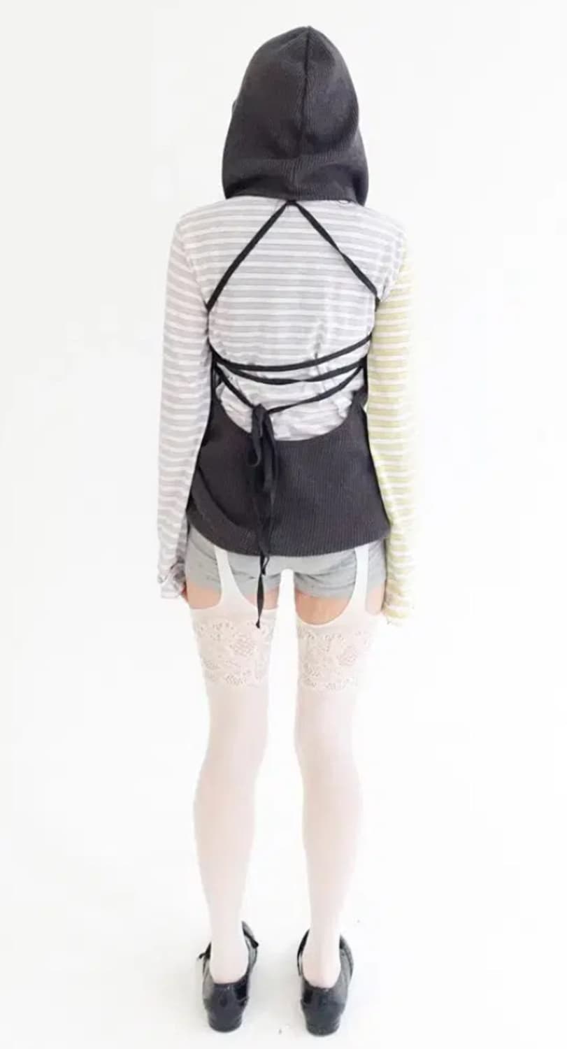 샵 페어리 와플 홀터넥 후드 차콜 상품이미지2