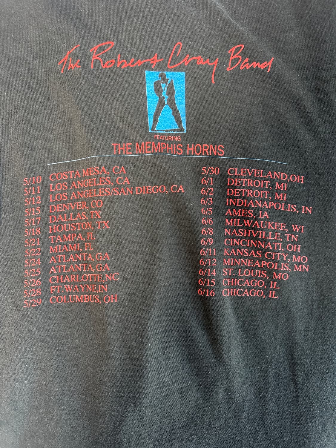 1990년 빈티지 밴드 투어 티셔츠 로버트 크레이 상품이미지3