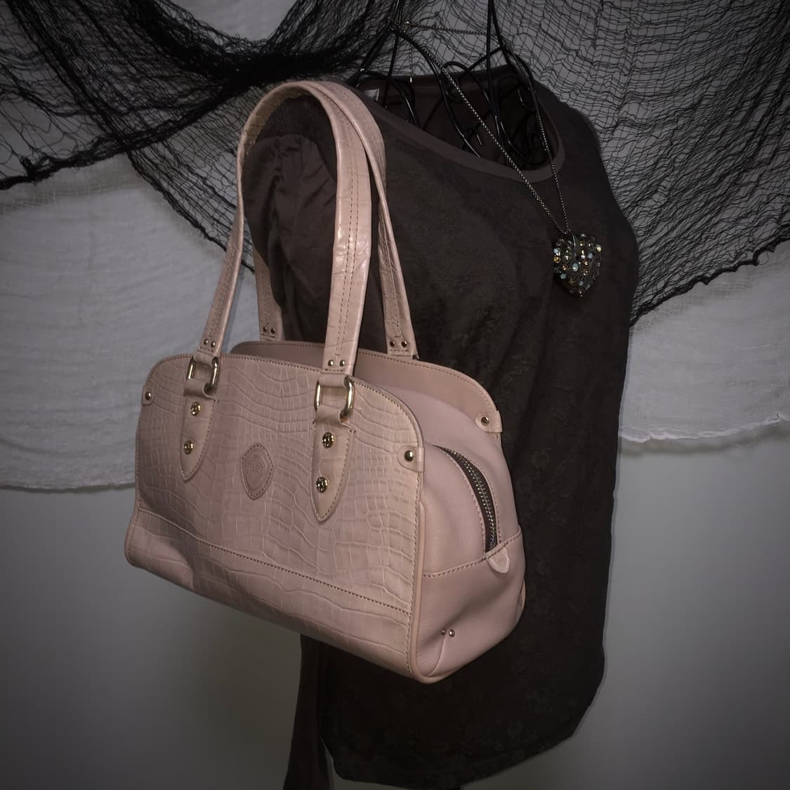 Paul Stuart vtg babypink shoulder bag 💒 상품이미지3