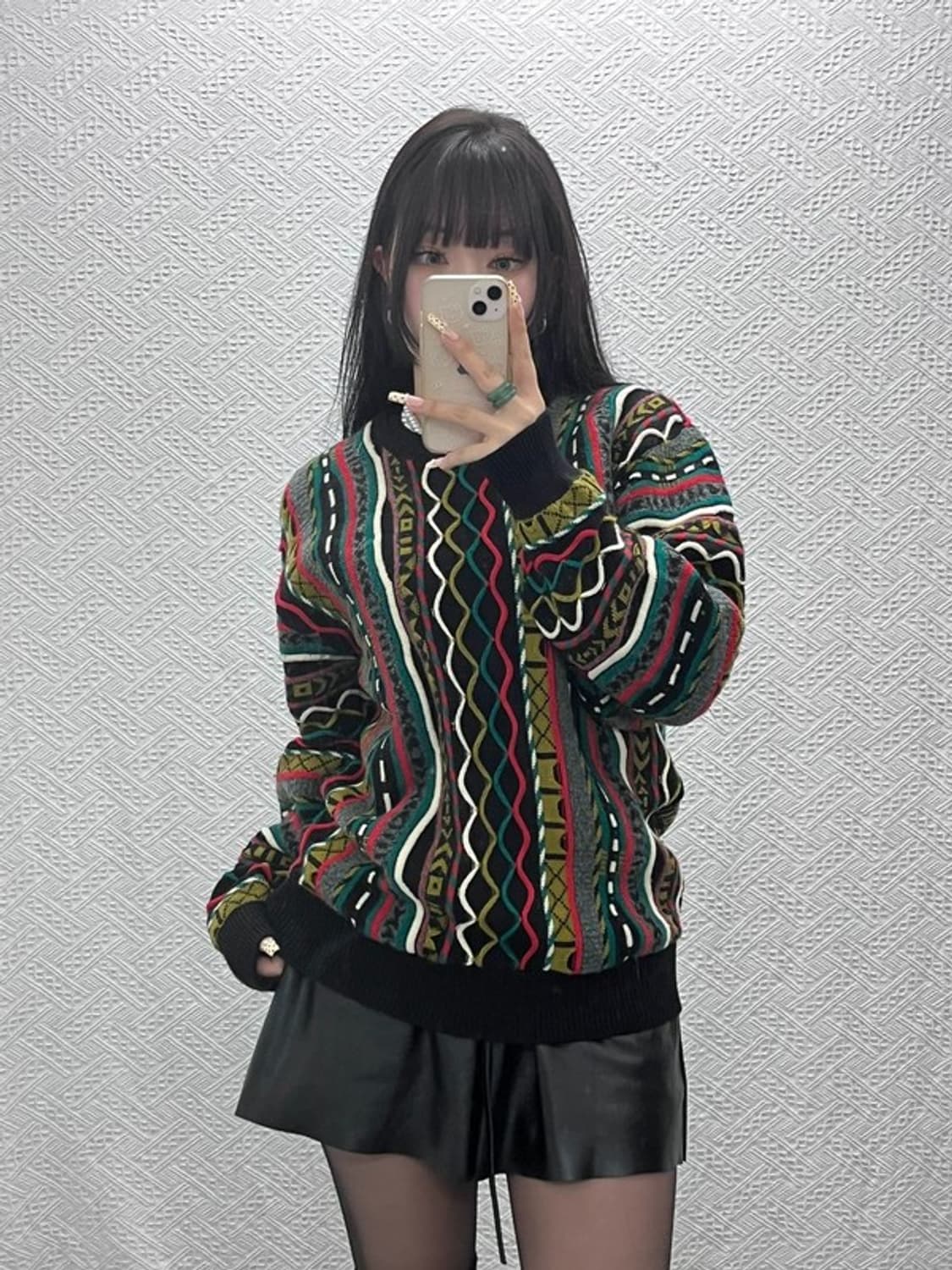 VIESTENI 일본 빈티지 보헤미안 히피 뜨개 니트 M C09613 상품이미지2