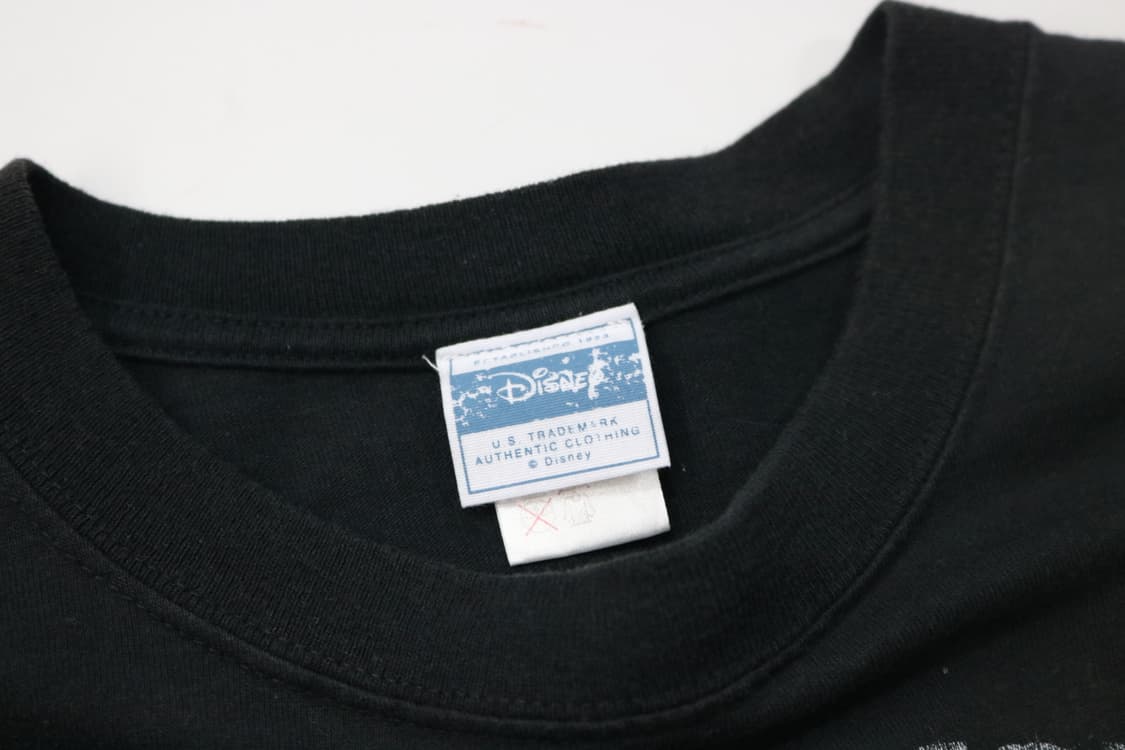 디즈니 미키 마우스 빈티지 플레임 로고 블랙 반팔 티셔츠 (S) 상품이미지6
