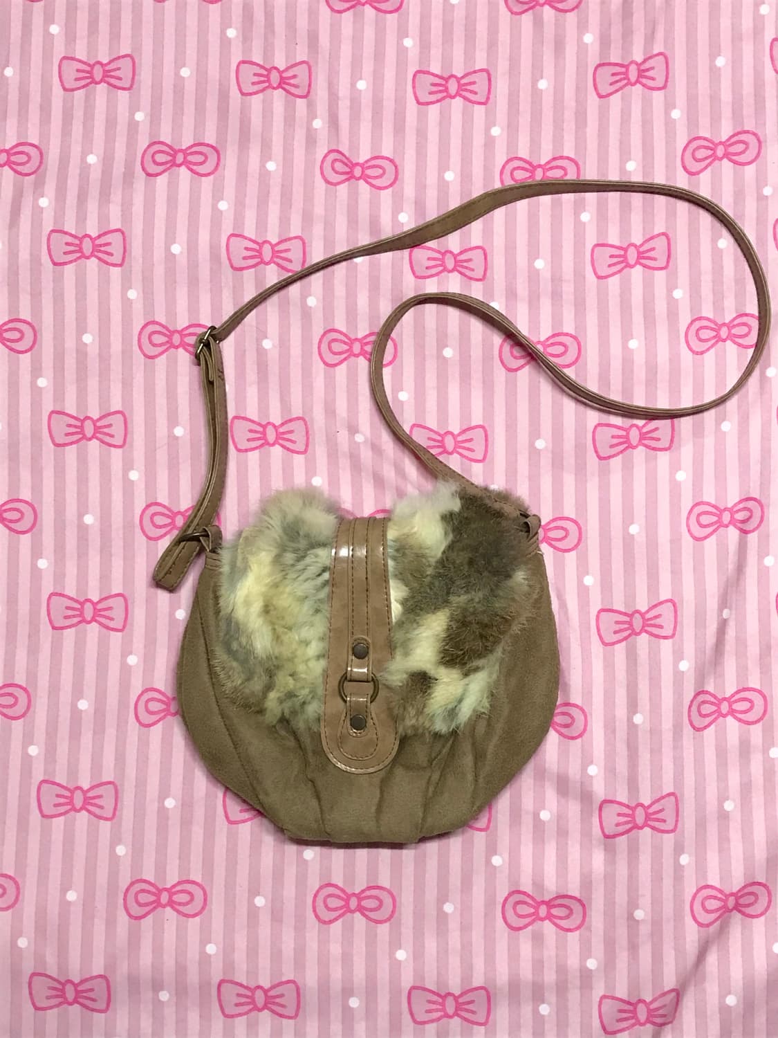 호피 퍼 오네갸루 크로스백 상품이미지1