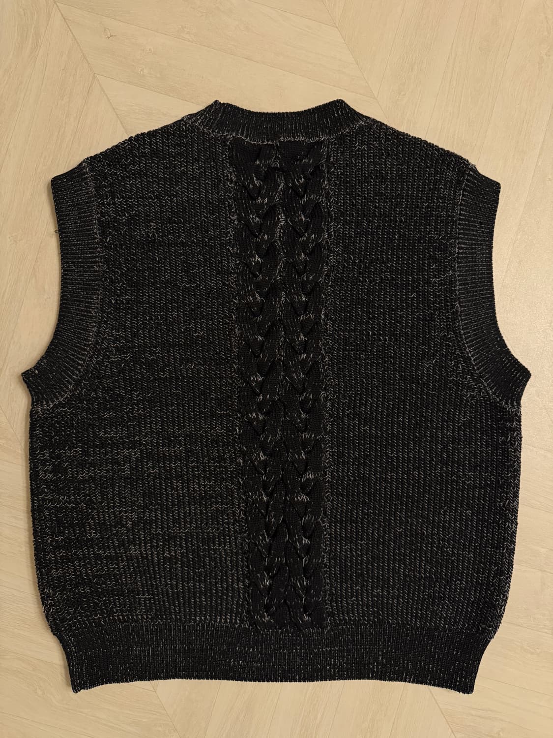 코스 케이블 니트조끼 블랙 상품이미지2