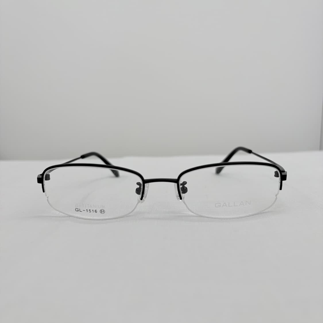 GALLAN 블랙 티타늄 반무테 빈티지안경 상품이미지1