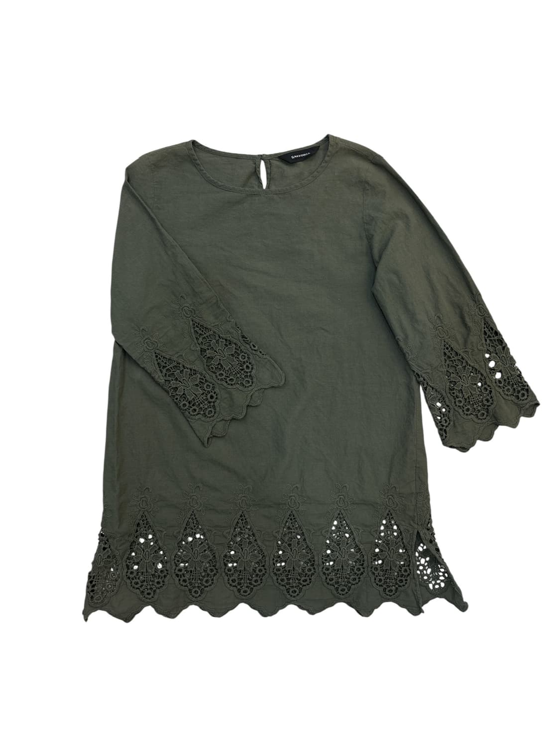 자수 레이스 7부 코튼 블라우스 상품이미지2