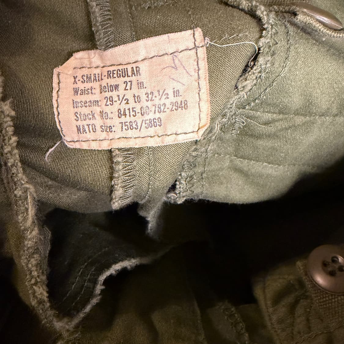 미군 오리지널 M65 필드팬츠 X-Small Regular Size 상품이미지8