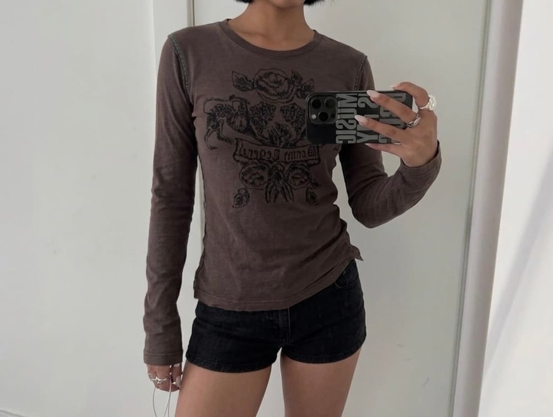 y2k 펑크 빈티지 에스닉 롱슬리브 티셔츠 상품이미지1
