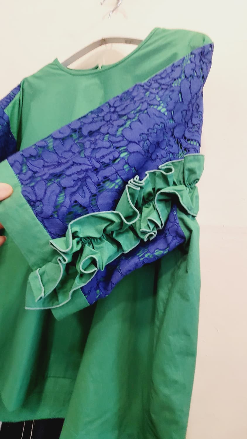 그린 프릴 레이스티. GALERIE VIE  린넨 스커트 상품이미지3